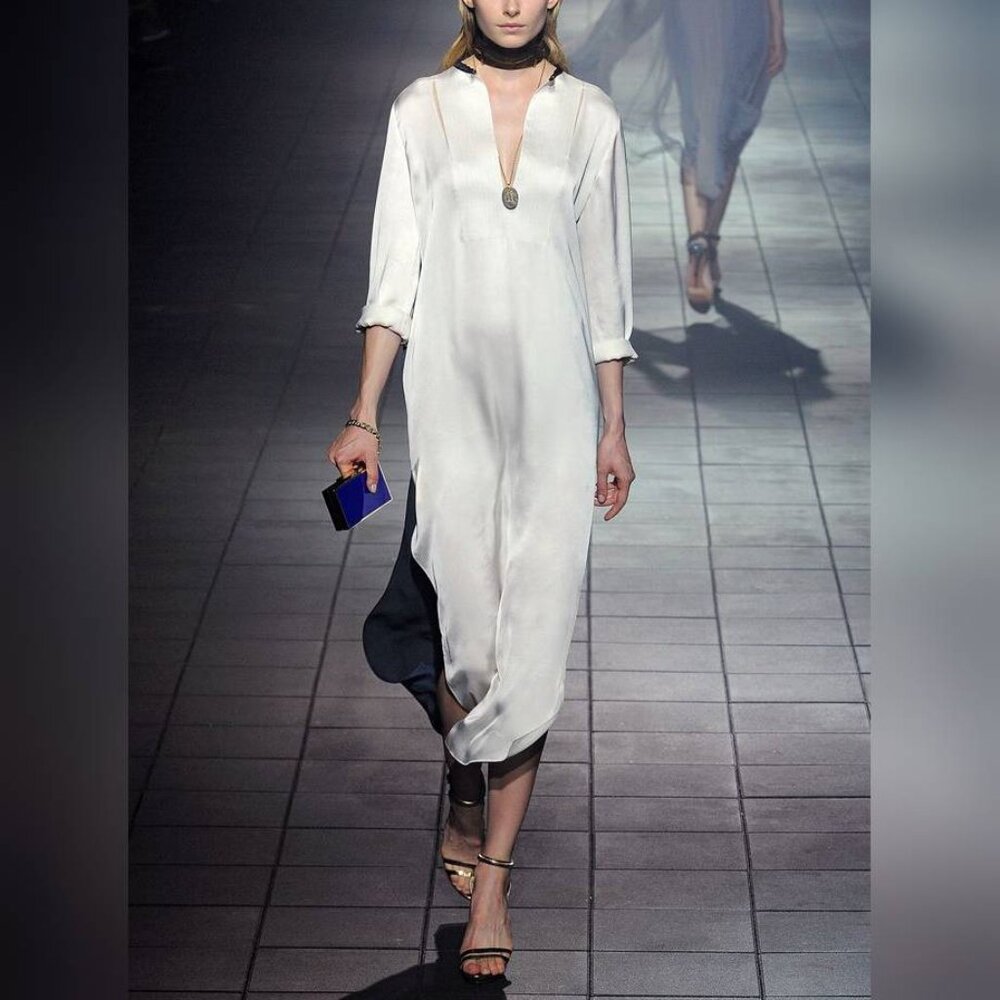 Lanvin SS/12 Runway Tri-Colour Satin Tunic Dress